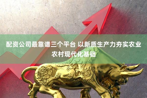 配资公司最靠谱三个平台 以新质生产力夯实农业农村现代化基础